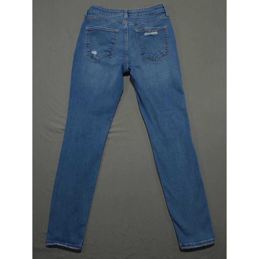 Arizona Jean Co Womens Size 7 Mid Rise Skinny Distressed Ripped Denim Jeans - Picture 3 of 12